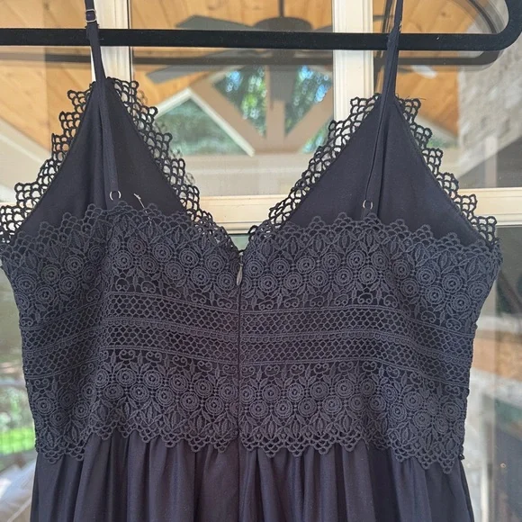 ANTONIO MELANI Mikaela Navy Lace Trim Maxi Dress - Picture 9 of 11